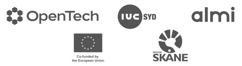 a group of logos with text